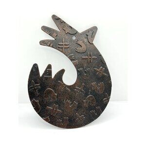 Rustic Metal Chicken Trivet 10" Decorative Farmhouse Kitchen Table Decor